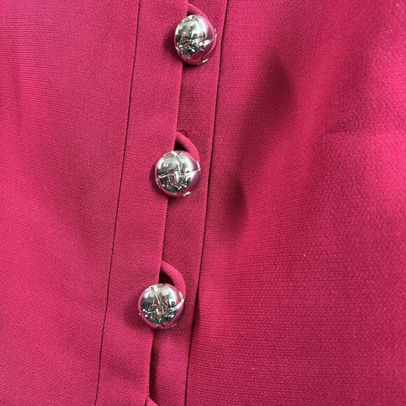 Tahari Women's Jacket Blazer Size 8P Petite Solid Pink Silver Buttons Lined L/S - Picture 4 of 10